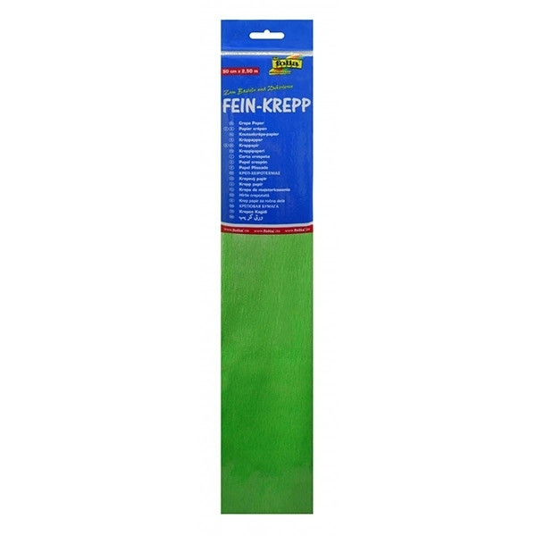 Folia papier crépon 250 x 50 cm - vert jaunâtre 222074 - 1
