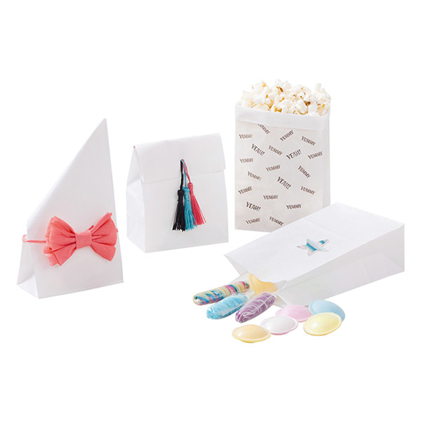 Folia sacs cadeaux papier 100 x 175 x 55 mm (15 sachets) - blanc 222335 - 2