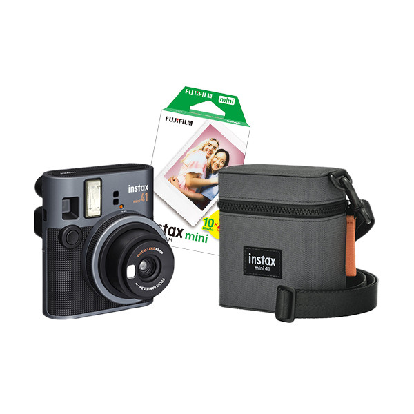 Fujifilm Instax mini 41 avec étui et mini film (20 feuilles) - noir 150876 - 1