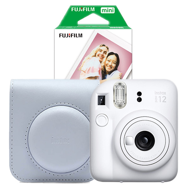 Fujifilm instax mini 12 pack avec étui et 20 feuilles de papier - blanc 150885 - 1