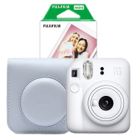 Fujifilm instax mini 12 pack avec étui et 20 feuilles de papier - blanc 150885