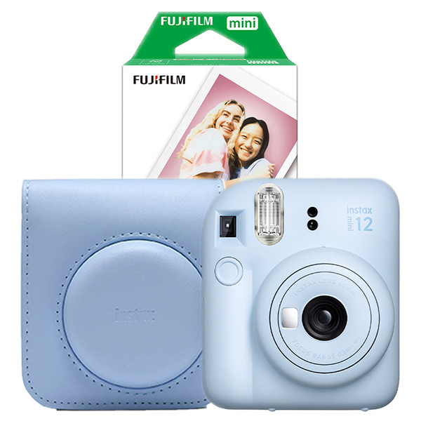 Fujifilm instax mini 12 pack avec étui et 20 feuilles de papier - bleu 150886 - 1