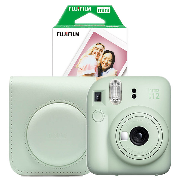 Fujifilm instax mini 12 pack avec étui et 20 feuilles de papier - vert 150884 - 1