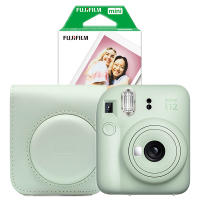 Fujifilm instax mini 12 pack avec étui et 20 feuilles de papier - vert 150884