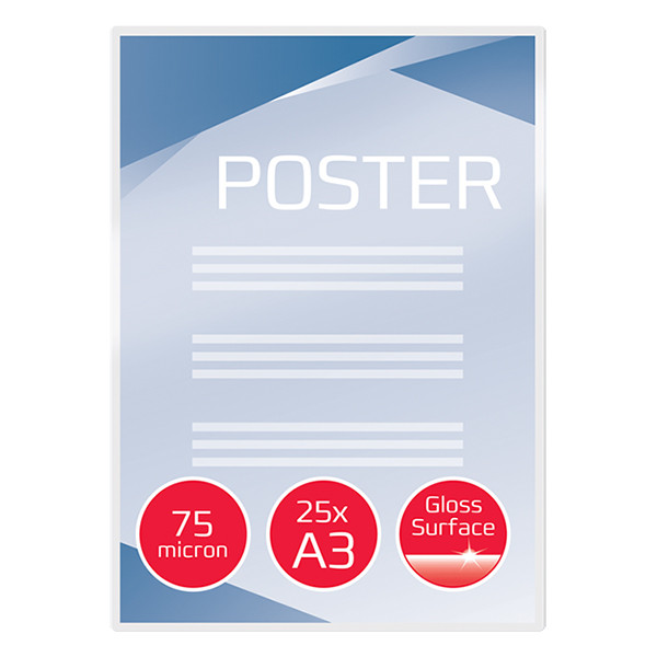 GBC pochette de plastification A3 brillante 2x75 microns (25 pièces) 207060 - 2