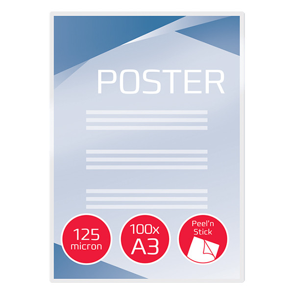 GBC pochette de plastification auto-adhésive A3 brillante 2x125 microns (100 pièces) 207086 - 2