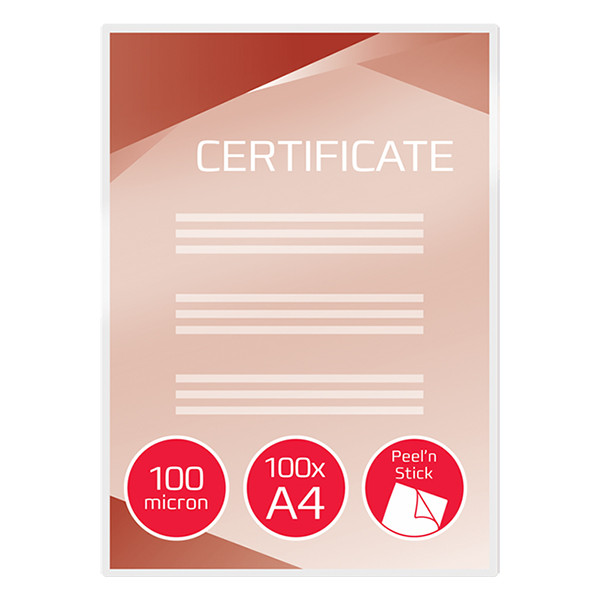 GBC pochette de plastification auto-adhésive A4 brillante 2x100 microns (100 pièces) 207046 - 2