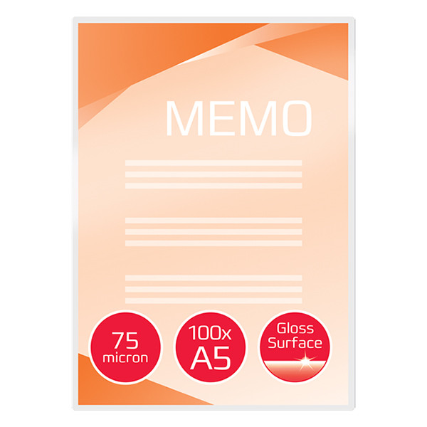GBC pochette de plastification pour document A5 brillante 2x75 microns (100 pièces) 207012 - 2