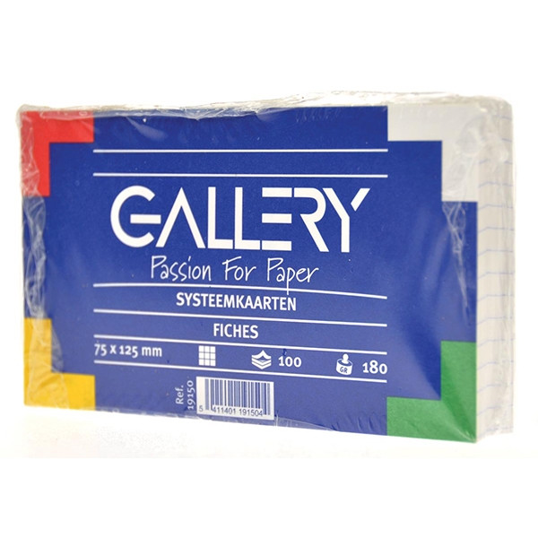 Gallery fiche Bristol quadrillée 125 x 75 mm (100 pièces) 400585 - 1