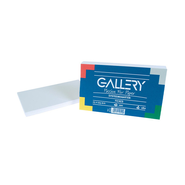 Gallery fiche Bristol vierge 125 x 75 mm (100 pièces) - blanc 206465 - 1