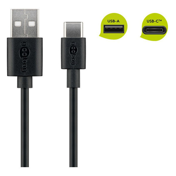 Goobay câble USB-A vers USB-C (0,1 mètre) - noir K010214056 - 2
