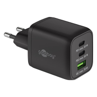 Goobay chargeur USB 3 ports (1x USB-A, 2x USB-C, 65W, Power Delivery) -  noir K180107713