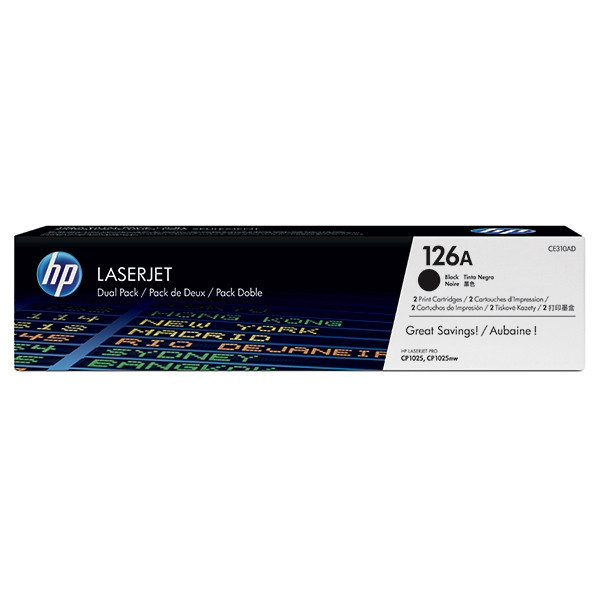 HP 126A (CE310AD) pack double toner (d'origine) - noir 054092 - 1
