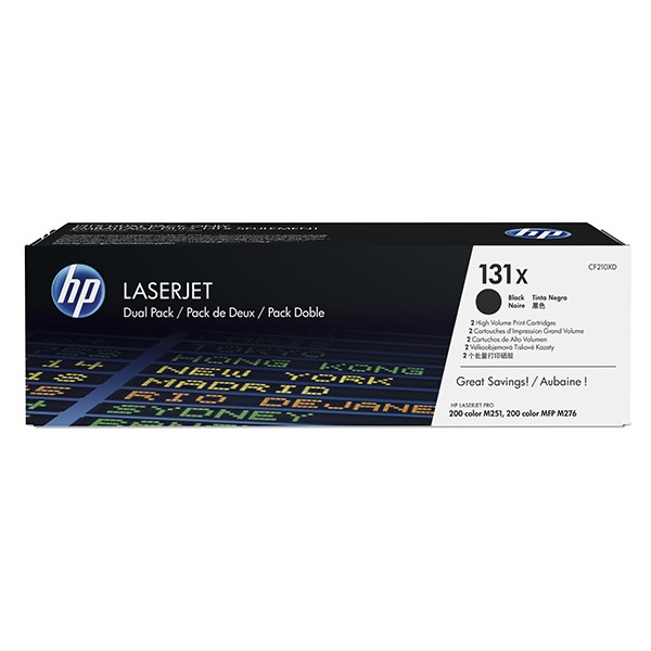 HP 131X (CF210XD) toner haute capacité duopack (d'origine) - noir 055074 - 1