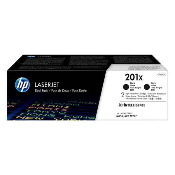 HP 201X (CF400XD) toner haute capacité duopack (d'origine) - noir 054268 - 1