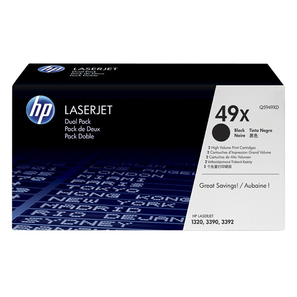 HP 49XD (Q5949XD) pack double toner haute capacité (d'origine) - noir 054076 - 1