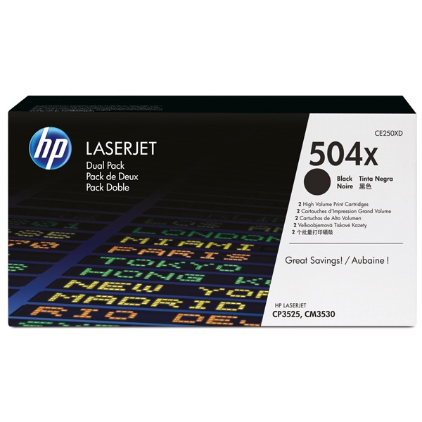 HP 504X (CE250XD) pack double toner noir haute capacité (d'origine) 054118 - 1