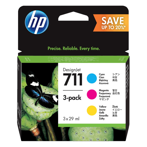 HP 711 (P2V32A) multipack (d'origine) - cyan/magenta/jaune 055298 - 1