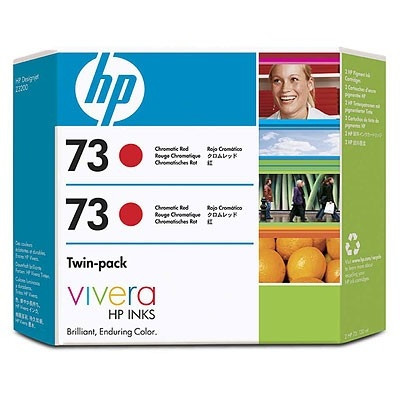 HP 73 (CD952A) Pack de 2 cartouches d'encre rouge chromatique (d'origine) 030854 - 1