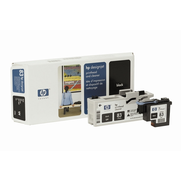 HP 83 (C4960A) tête d'impression noire UV avec nettoyant pour tête d'impression (d'origine) 031620 - 1