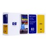 HP 83 (C4963A) tête d&#039;impression jaune UV avec nettoyant pour tête d&#039;impression (d&#039;origine) 031650