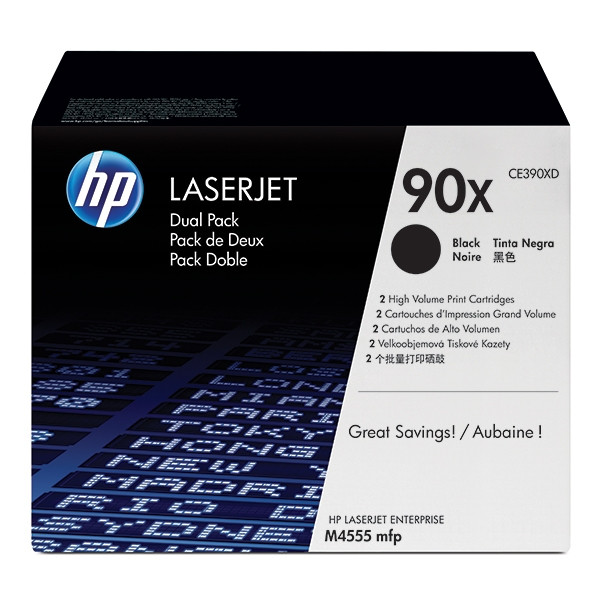 HP 90X (CE390XD) Pack double de toner haute capacité (d'origine) - noir 054122 - 1