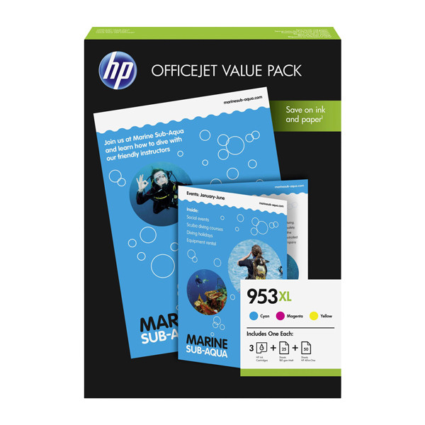 HP 953XL (1CC21AE) multipack XL cyan/magenta/jaune (d'origine) 055276 - 1
