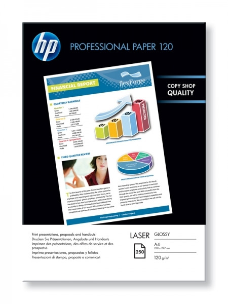 HP CG964A papier photo laser professionnel glacé 120 g/m² A4 (250 feuilles) 064784 - 1