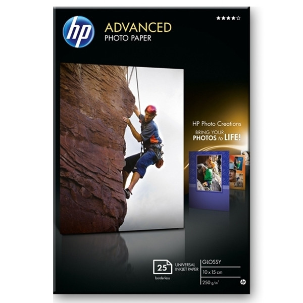 HP Q8691A Advanced Glossy papier photo 250 g/m² 10 x 15 cm sans marge (25 feuilles) 064860 - 1