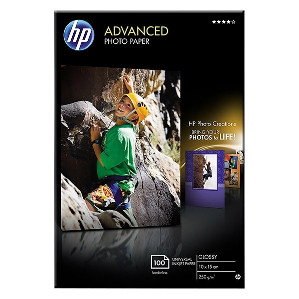 HP Q8692A Advanced Glossy papier photo 250 g/m² 10 x 15 cm sans marge (100 feuilles) 064864 - 1