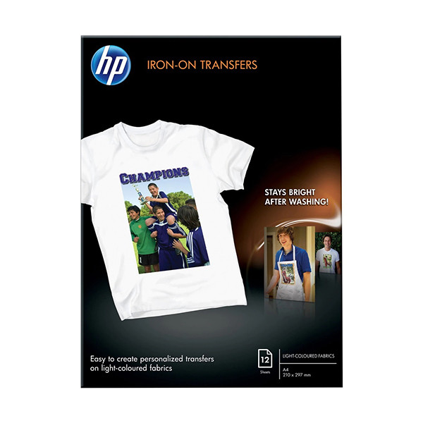 HP papier transfert pour T-shirt A4 (12 feuilles) 064994 - 1