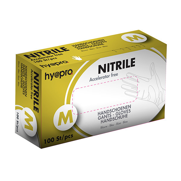 HY@PRO Medical Accelerator Free gants en nitrile sans poudre M (3,5 grammes, 24 cm, 100 pièces) - bleu SHY00022 - 1