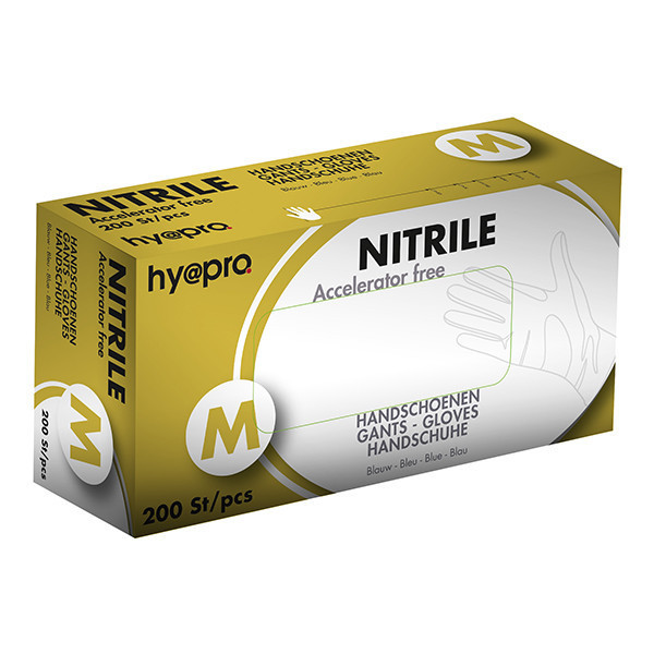 HY@PRO Medical Accelerator Free gants en nitrile sans poudre M (3,5 grammes, 24 cm, 200 pièces) - bleu SHY00030 - 1