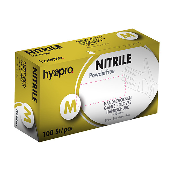 HY@PRO Medical gants en nitrile sans poudre M (6,2 grammes, 30 cm, 100 pièces) - bleu SHY00012 - 1