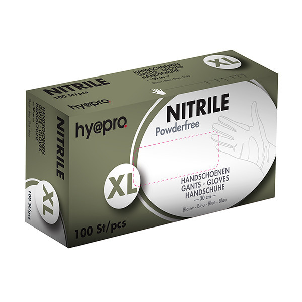 HY@PRO Medical gants en nitrile sans poudre XL (6,2 grammes, 30 cm, 100 pièces) - bleu SHY00016 - 1