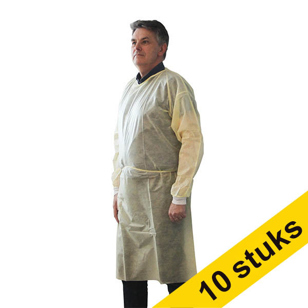 Offre : 10 x HY@PRO SMS blouse d'isolation non tissée (10 pièces – 20g) - jaune SHY00660 - 1