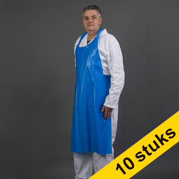 Offre : 10x HY@PRO PE tablier gaufré 80 x 125 3cm 20µ (100 pièces) - bleu SHY00576 - 1