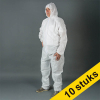 Offre : 10x HY@PRO combinaison antistatique non tissée revêtu de PE avec capuche XXL (1 pièce) - blanc SHY00808 - 1