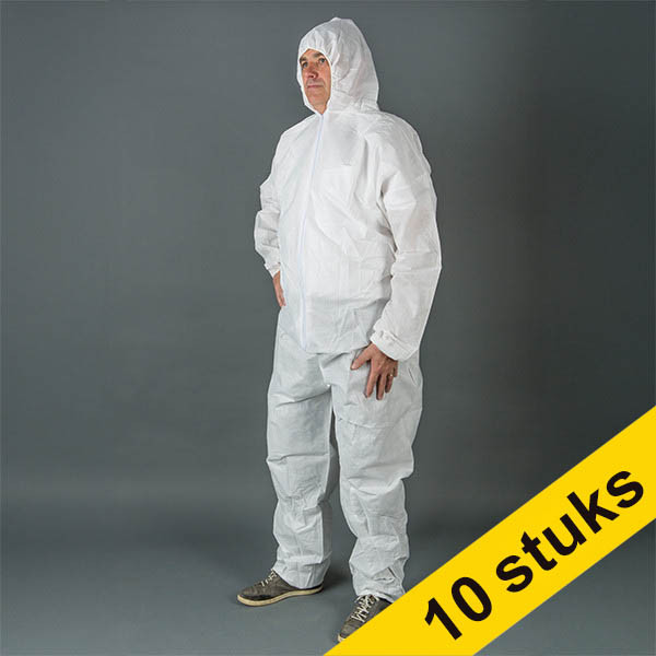 Offre : 10x HY@PRO combinaison non tissée avec fermeture S (1 pièce) - blanc SHY00760 - 1