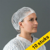 Offre : 10x HY@PRO filets à cheveux non tissés avec clip et 2 élastiques (100 pièces - 53,5 cm) - blanc SHY00363 - 1