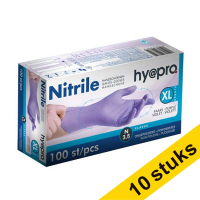 Offre : 10x HY@PRO gants en nitrile XL sans poudre (3,5 grammes, 24 cm, 100 pièces) - violet
