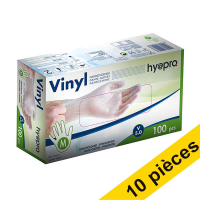 Offre : 10x HY@PRO gants en vinyle sans poudre M (5 grammes, 24 cm, 100 pièces) - blanc