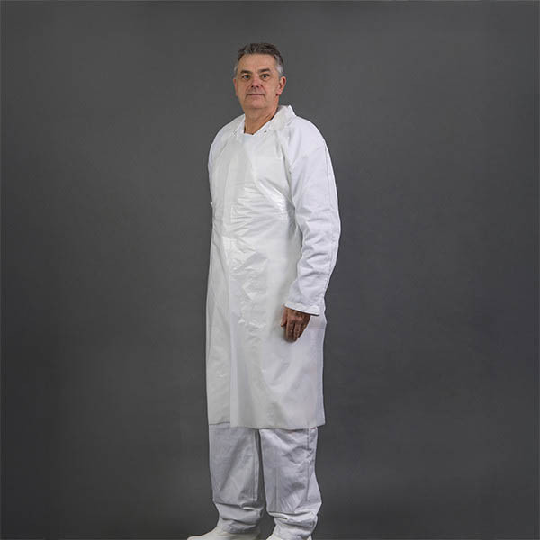 HY@PRO PE tablier gaufré 80 x 125 3cm 35µ (50 pièces) - blanc SHY00569 - 1