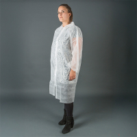 HY@PRO blouse non tissée à boutons-pression S (1 pièce – 20 g/m²) - blanc SHY00681