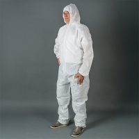 HY@PRO combinaison antistatique revêtu de PE avec capuche XXL (1 pièce) - blanc SHY00807