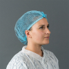 HY@PRO filets à cheveux non tissés détectables avec clip et 2 élastiques (100 pièces - 53,5 cm) - bleu SHY00380 - 1