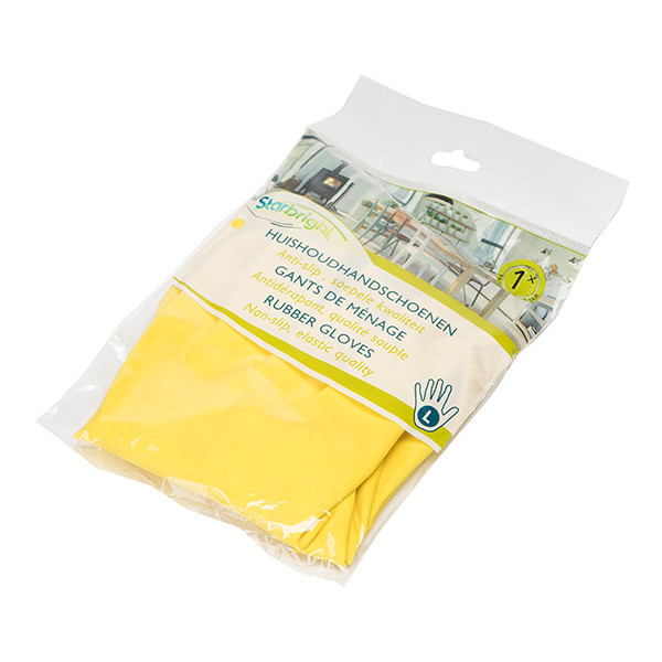 HY@PRO gants de ménage en latex L (1 paire, 60 grammes) - jaune SHY00314 - 1