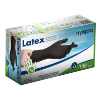 HY@PRO gants en latex sans poudre M (5,8 grammes, 24 cm, 100 pièces) - noir SHY00214