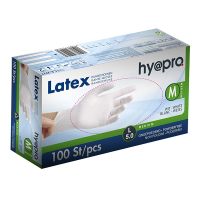 HY@PRO gants en latex sans poudre M (5 grammes, 24 cm, 100 pièces) - blanc SHY00206