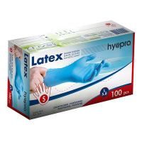 HY@PRO gants en latex sans poudre S (5,8 grammes, 24 cm, 100 pièces) - bleu SHY00220